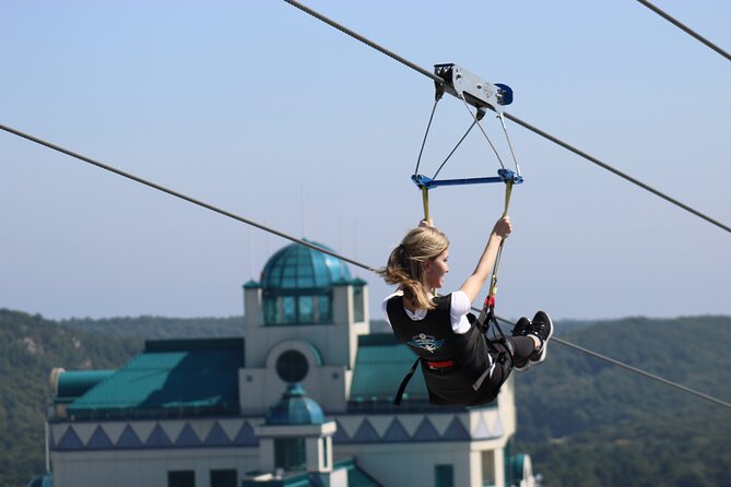 HighFlyer Zipline at Foxwoods - One Long Flight Toward the Museum
