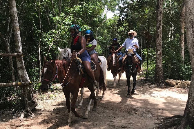 Horseback riding and ATV in the jungle, Ziplines, Cenote & Lunch - The zipline circuit starts the day fast