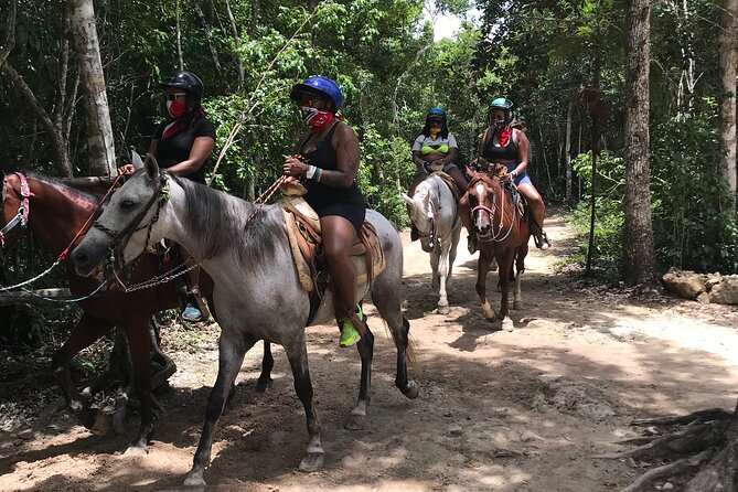Horseback riding with ATV, zip lines and cenote, lunch and transfer - What the $60.75 price really buys