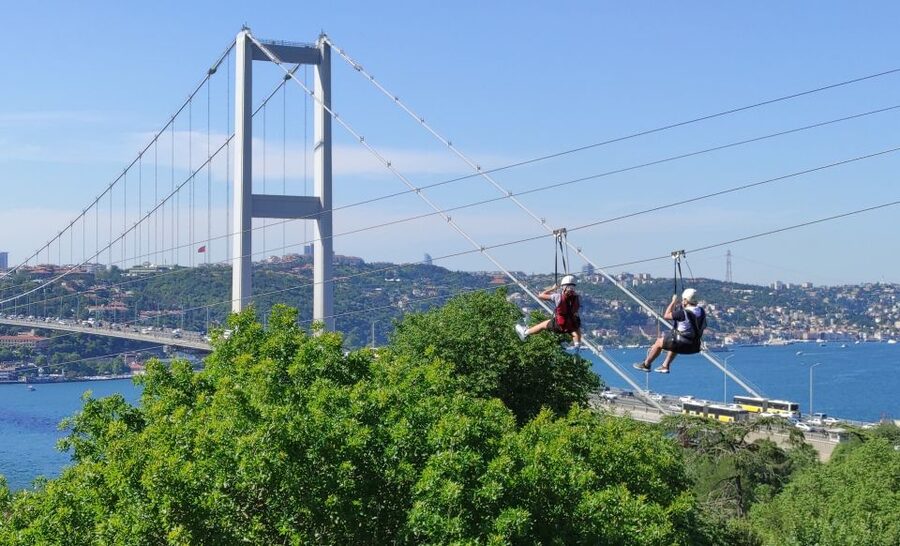 Istanbul: Zipline Adventure with Bosphorus View - Flying above Istanbul from the Asian side