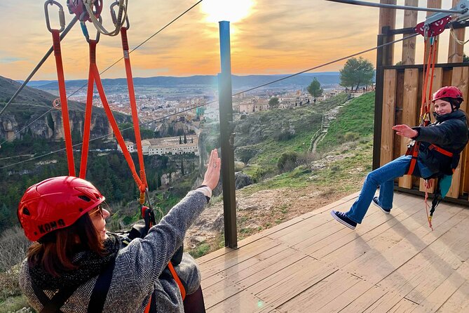 Jumping in Zipline with Unique Views of Cuenca - Launching near the free castle parking area