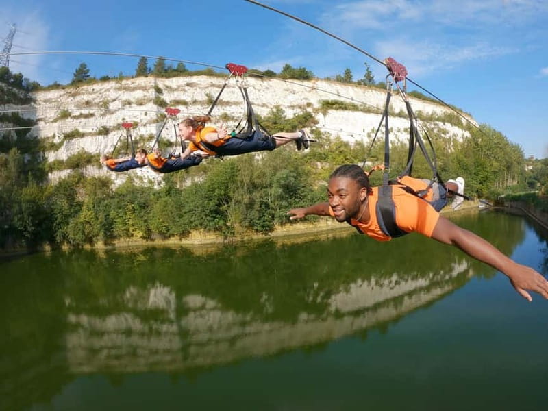 Kent: England’s Longest Zip Wire – 720m Flight over Quarry - Starting Beneath the Canvas Domes