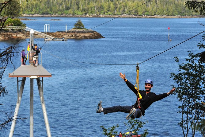 Ketchikan Shore Excursion: Rainforest Canopy Ropes and Zipline Adventure Park - The water zipline and 650-year-old trees
