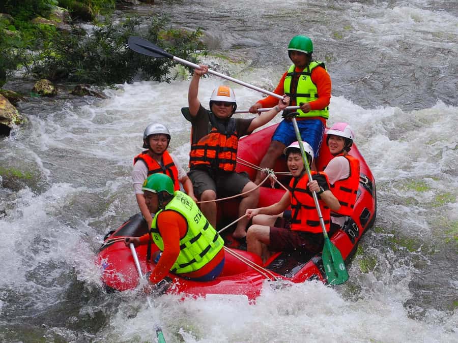 Khao Lak: Rafting, ZipLine, Lunch Buffet ,ATV Options Trip - A 200-meter zipline above the trees