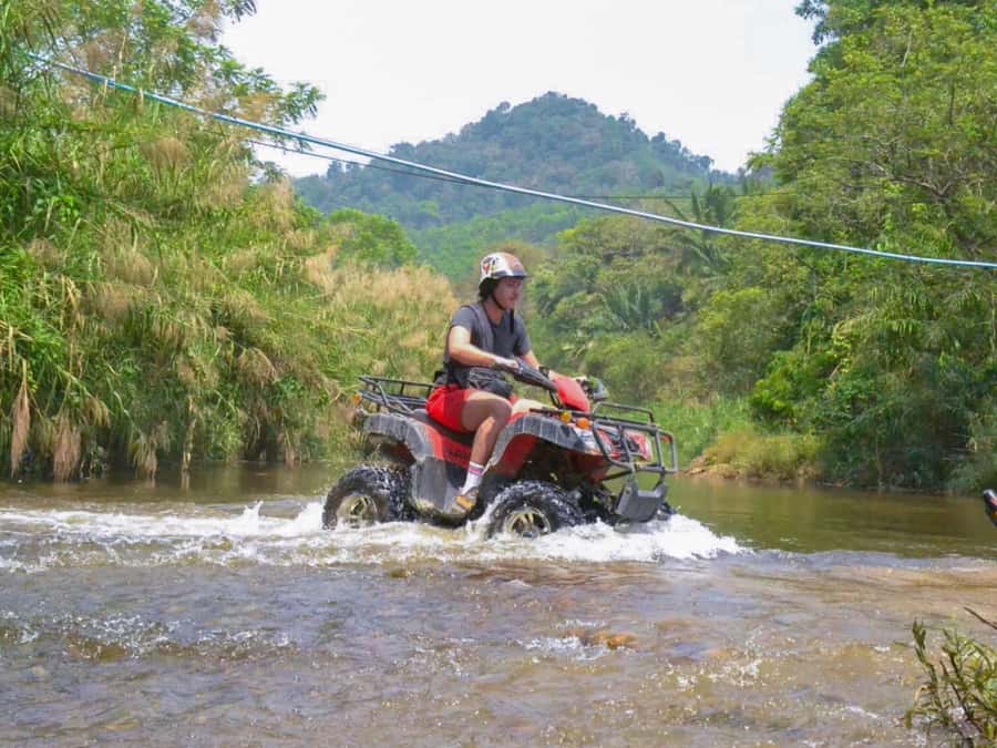 KhaoLak:ATV, ZipLine, & Rafting Adventure Monkey Cave Temple - The camp sequence: safety first, then speed