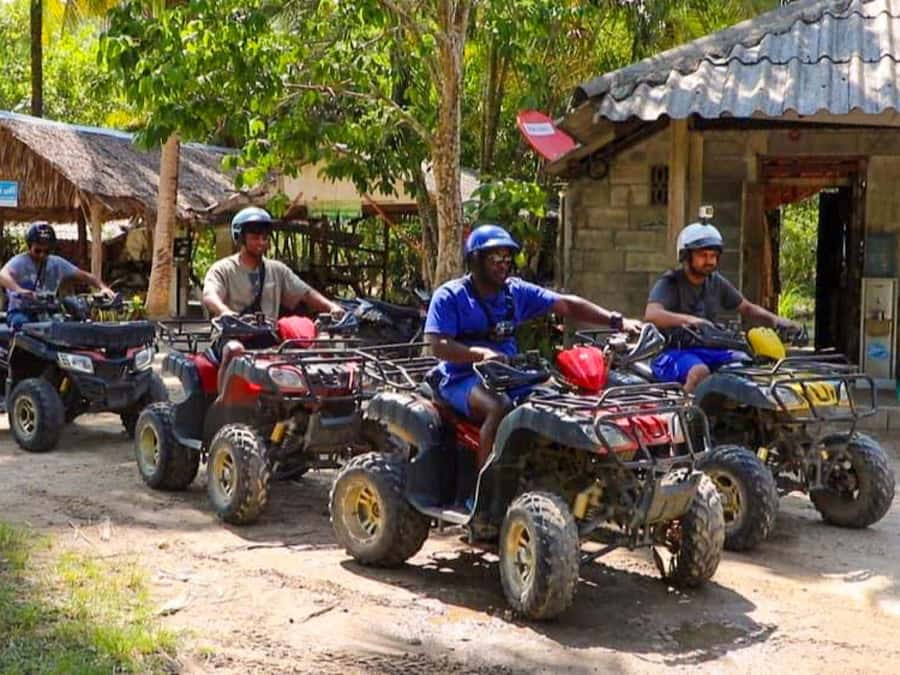 KhaoLak:ATV, ZipLine, & Rafting Adventure Monkey Cave Temple - The 30-minute ATV ride through mud and greenery