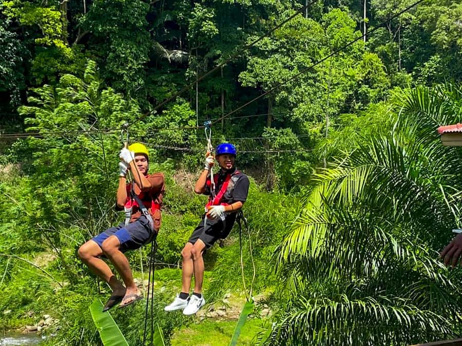 KhaoLak:ATV, ZipLine, & Rafting Adventure Monkey Cave Temple - A waterfall and river pause near the finish