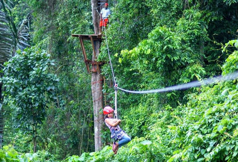 Krabi: Ziplining with Abseiling and Rock Climbing Options - Zone A plus B: tree ladders and a serious abseil