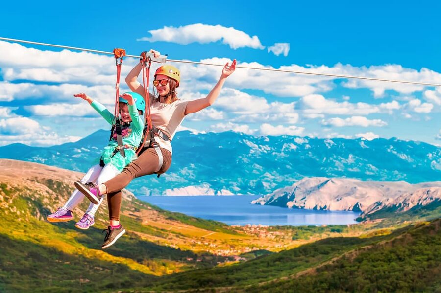 Krk Island: Ziplining Tour - Learning the monkey style before the real lines