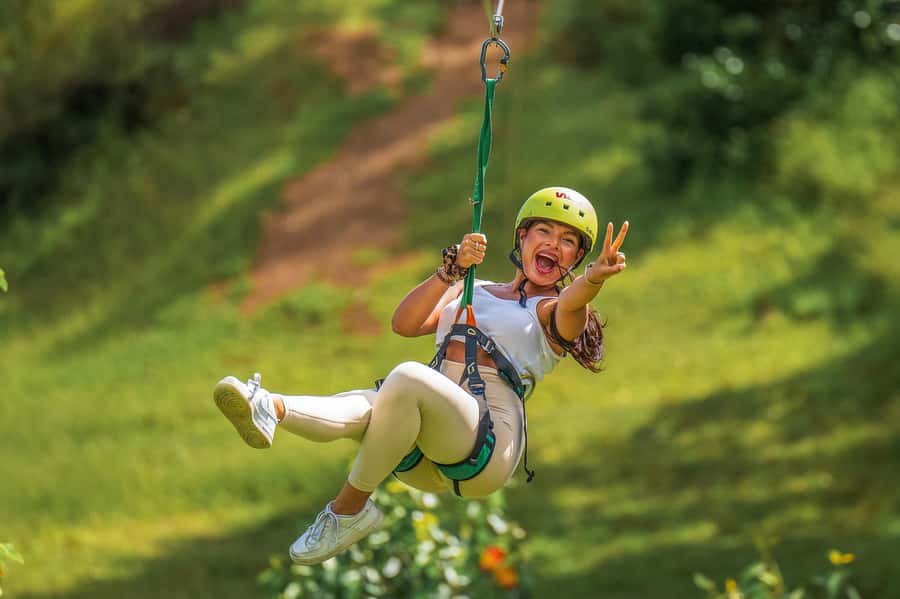 Mauritius: Vallé Advenature Park - Adventure Tour Zipline - Forest, mountain, and southern coast views