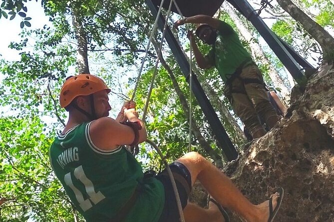 Maya Adrenaline Tulum: Cenote + 5 Ziplining + ATV Adventure - Ziplines above the trees
