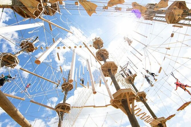 Minnesota's Ultimate High Ropes Course - Choosing between beginner height and the 45-foot top level
