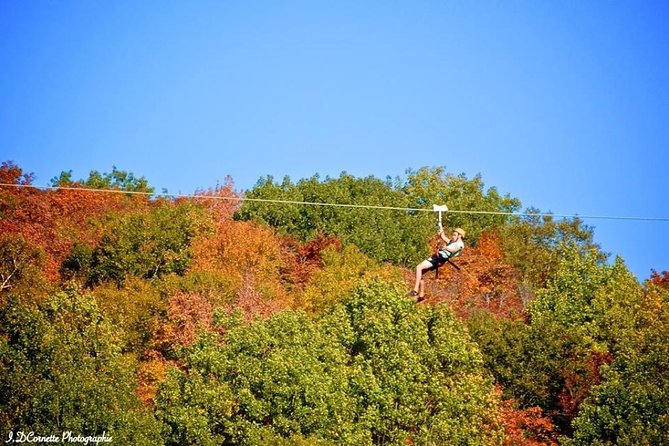Mont-Catherine Ziplines - What the height feels like from the first peak