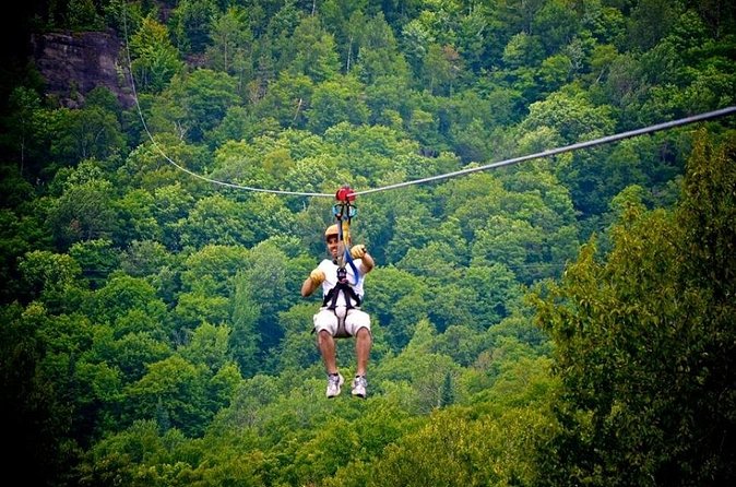 Mont-Catherine Ziplines and Via Ferrata - First flight: 900 metres across the mountain
