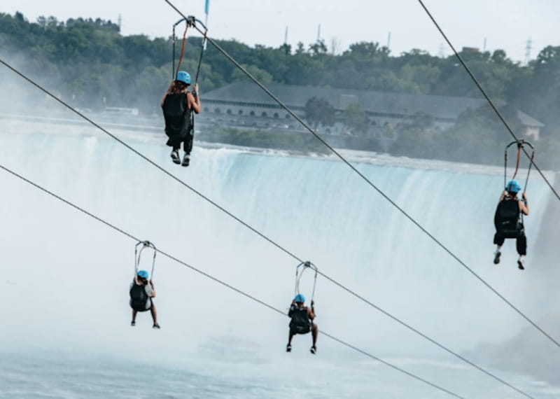 Niagara Falls, Canada: Early Bird Zip Line to The Falls - The 670-meter ride toward Horseshoe Falls