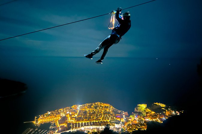 Night Zipline Experience in Dubrovnik - Two main zip-lines over the city