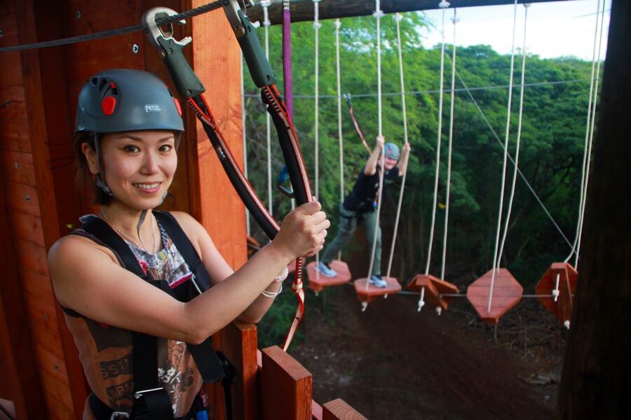 Oahu: High Ropes Adventure, Climbing, & Rappel Experience - Starting with instruction and safety gear