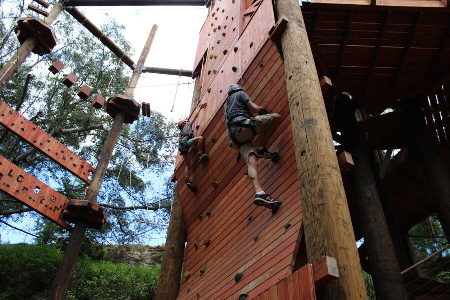Oahu: High Ropes Adventure, Climbing, & Rappel Experience - The 50-foot freefall from the tower