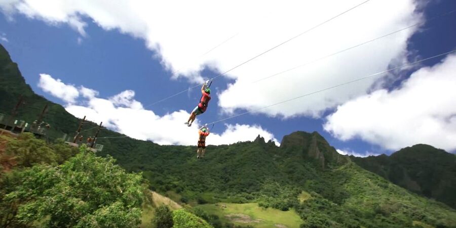 Oahu: Kualoa Jurassic Valley Zipline Tour - Flying over Jurassic Valley, one section at a time
