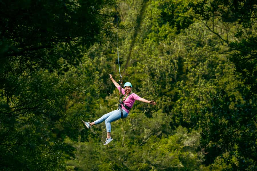 Okere Falls: Zipline over Waterfalls Experience - Walking the forest between the cables