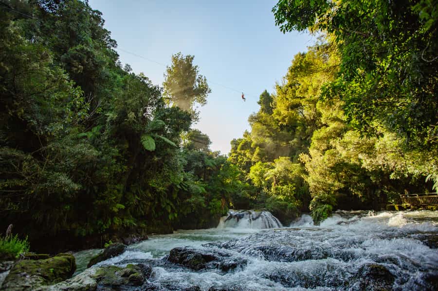 Okere Falls: Zipline over Waterfalls Experience - A good choice for nervous first-timers