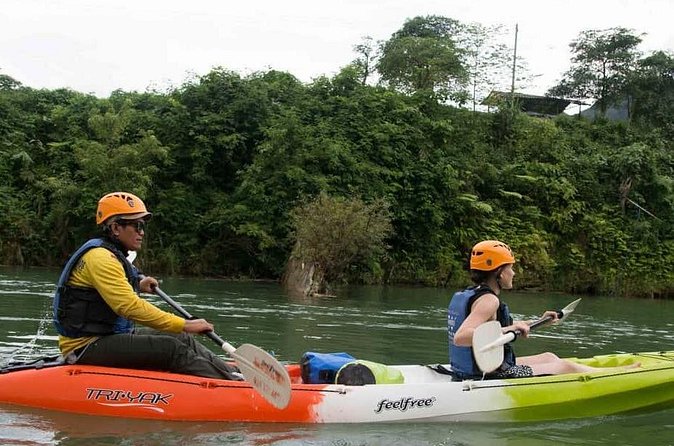 One Day Kayaking, Zipline and Tubing In Cave from Vang Vieng - Khmu Village and the Nam Song paddle