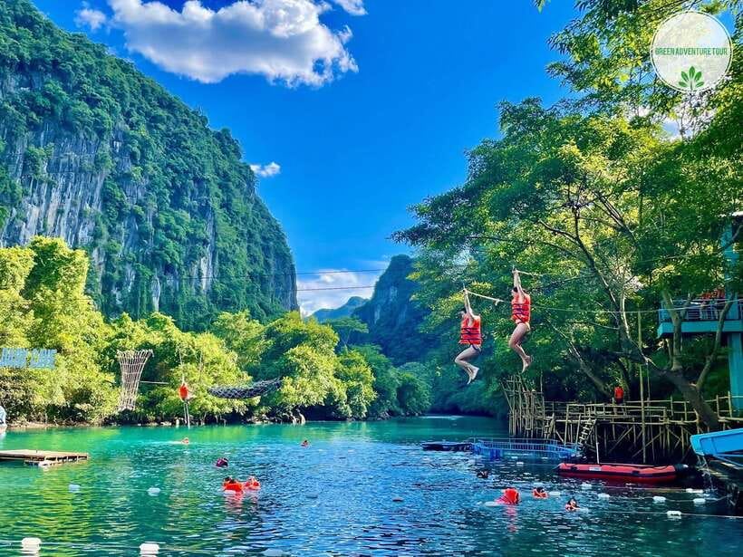 Phong Nha: Cave Exploration and Zipline Dark Cave Tour - Walking into Paradise Cave