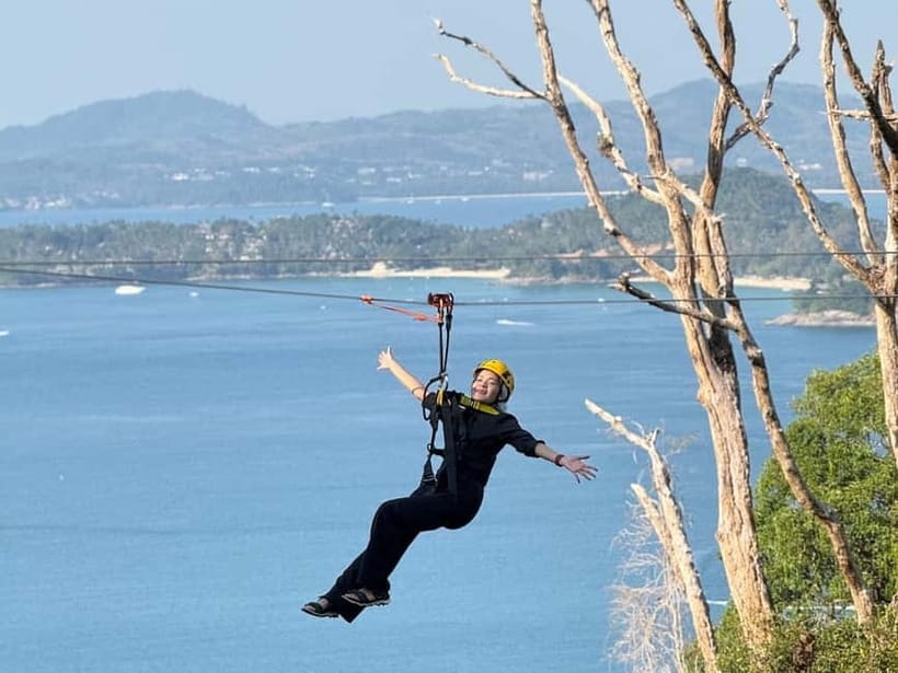 Phuket: Skyline Flying Zipline by the Sea Experience - Flying above Kamala with the sea below