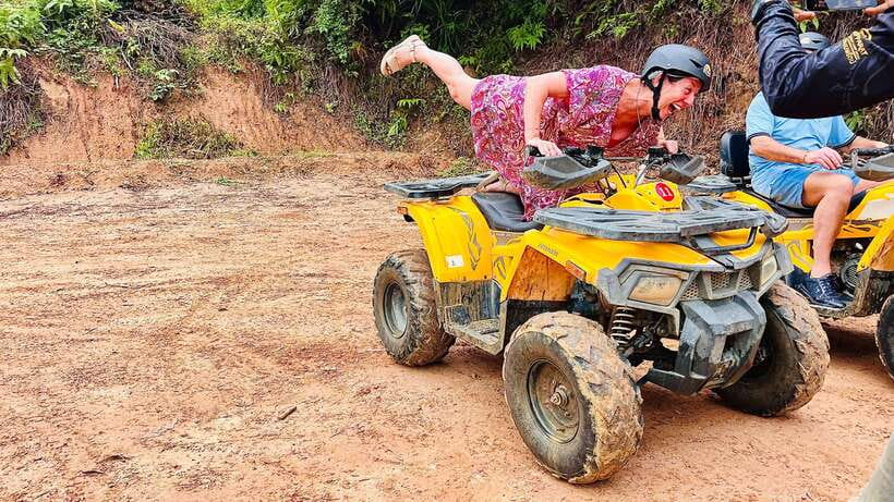 Phuket Ultimate Combo: Jungle ATV & Zipline Adventure - ATV trails with mud, turns, and rough ground