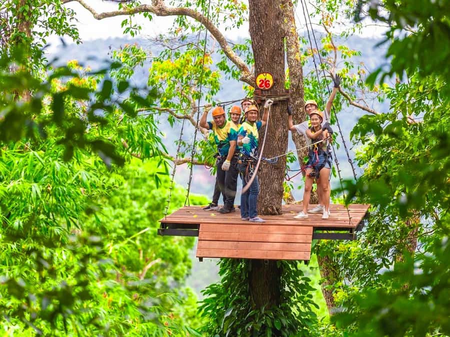 Phuket: Zip Line & ATV Adventure with Hotel Transfer Option - The zip-line course through the treetops