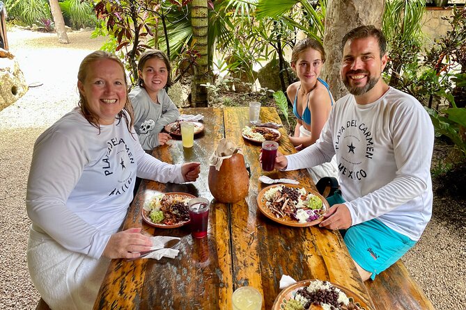 Private Tour Tankah 3 Zip Lines 3 Cenotes Canoe Snorkel Community - A homemade Mayan lunch gives the day a proper pause