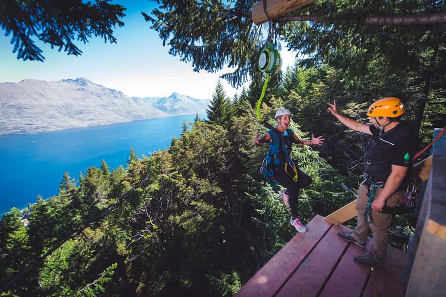 Queenstown: 1-Hour Zipline Tour with 2-Lines & 21-Meter Drop - The 21-meter step into open air
