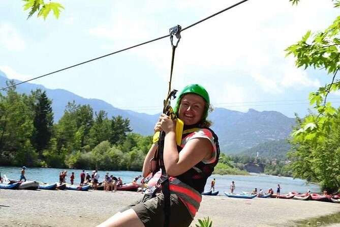Rafting Canyoning and Zipline Best Outdoor Activity from Antalya - The zipline adds a quick change of pace