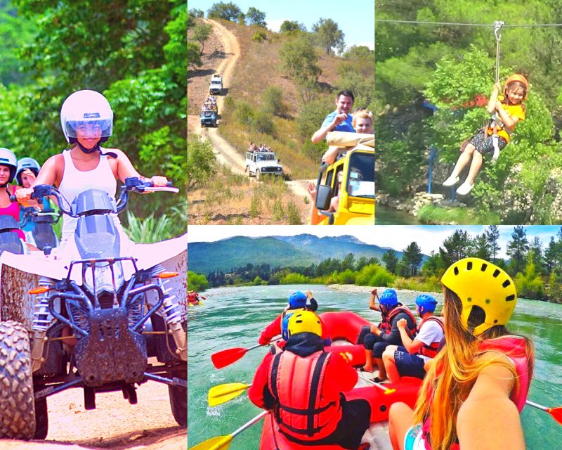 Rafting, Quad or Buggy Ride, Zipline, Jeep Tour Super Combo - Ziplining across the canyon