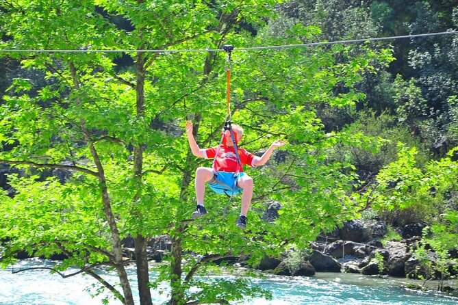 Rafting, Quad Safari, & Zipline Combo Experience with Lunch - Crossing the canyon by zipline