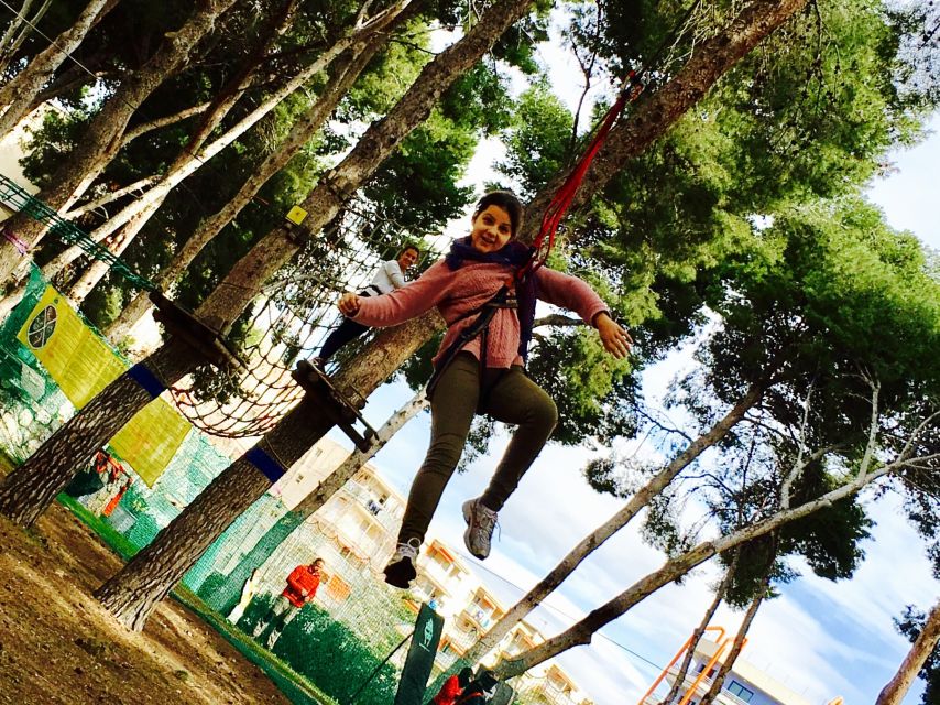 Salou: Bosc Aventura Salou Zip Lining Experience - The blue level and its 20-meter zip line