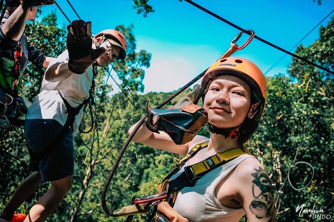 Samui Zipline FLY & Fun Tree Bridge Jungle Cafe & Waterfall - Tan Rua Waterfall adds a nature break