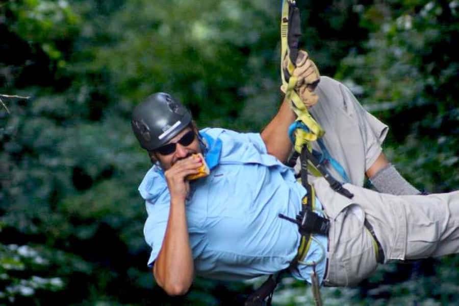 Sevierville: Waterfall Canopy Zip Lining in Smoky Mountains - The 60-foot practice line builds confidence