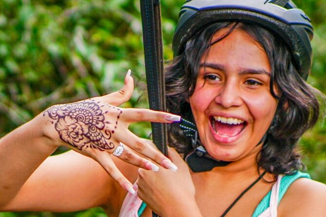 Shared ATV's and Zip Lines and Swimming in a Real Cenote. - Swimming inside a real cavern-style cenote