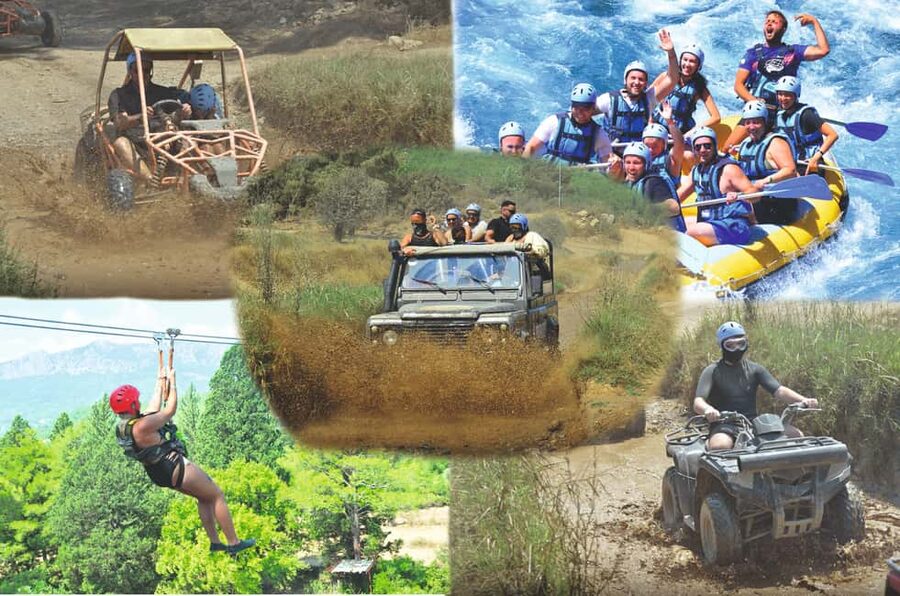 Side/Antalya: Jeep, Buggy, Rafting & Zipline Tour with lunch - Ten Rapids and 14 Kilometers on the River