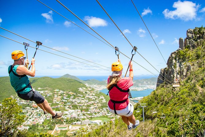 Sky Explorer and Sentry Hill Zip Line Adventure St Maartin - Crossing the Sentry Hill Zip Line