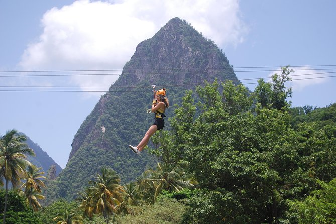 St. Lucia Morne Coubaril Estate Zipline Experience - Flying beneath Petit Piton