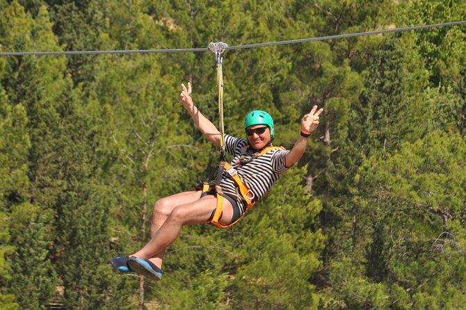 Süber combo adventure (rafting zipline bugy jeep canyon visit) - A short zipline above the canyon area