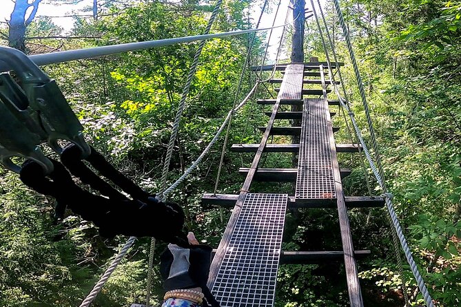 Superman Zipline Tour in Morningside - Crossing the suspension bridges above the stream