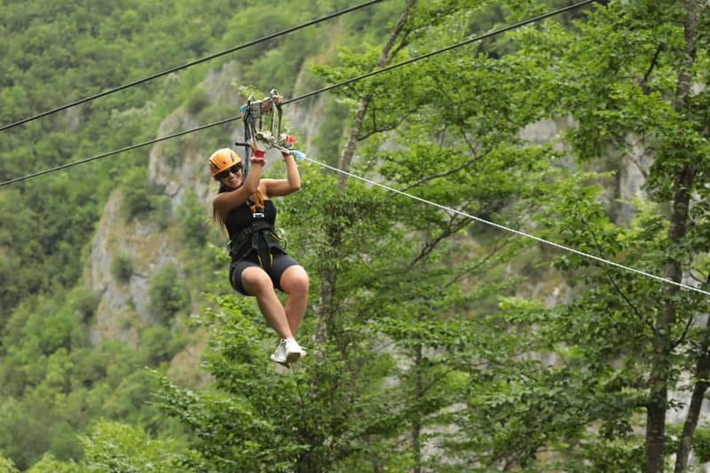 TARA BRIDGE: The longest and the fastest Zip Line Adventure - Flying 1,050 meters across Tara Canyon