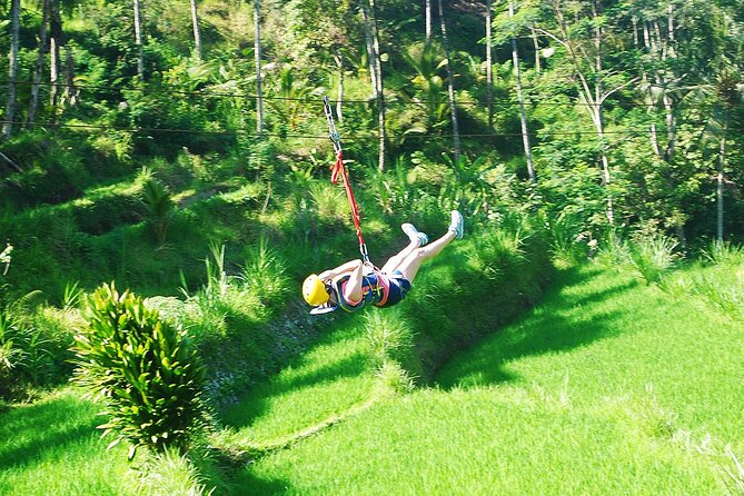 Telaga Waja River Rafting Bali & Zipline (Less Stairs) - Zipline over the river and waterfall stop