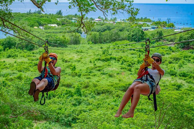 Ultimate Adventure Day Horseback, Zip Line & ATV at Mahogany Bay - Six ziplines over jungle and saltwater