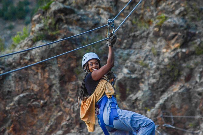 Upper Clear Creek Whitewater Rafting plus Cliffside Zipline from Idaho Springs - A short lunch break on Historic Miner Street