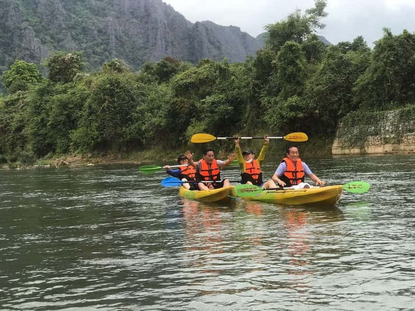 Vang Vieng: Day Tour with Kayaking, Ziplining, and Rafting - Pickup from central Vang Vieng