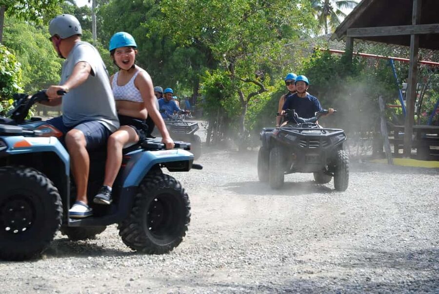 VIP DayPass | ATV's, Zip Lines, Horse Riding| Hotel & Cruise - ATV riding through riverbeds and villages